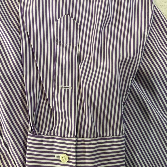 Polo Ralph Lauren Men's 2XL Button Shirt Long Sleeve Striped Purple Custom Fit - Picture 2 of 9